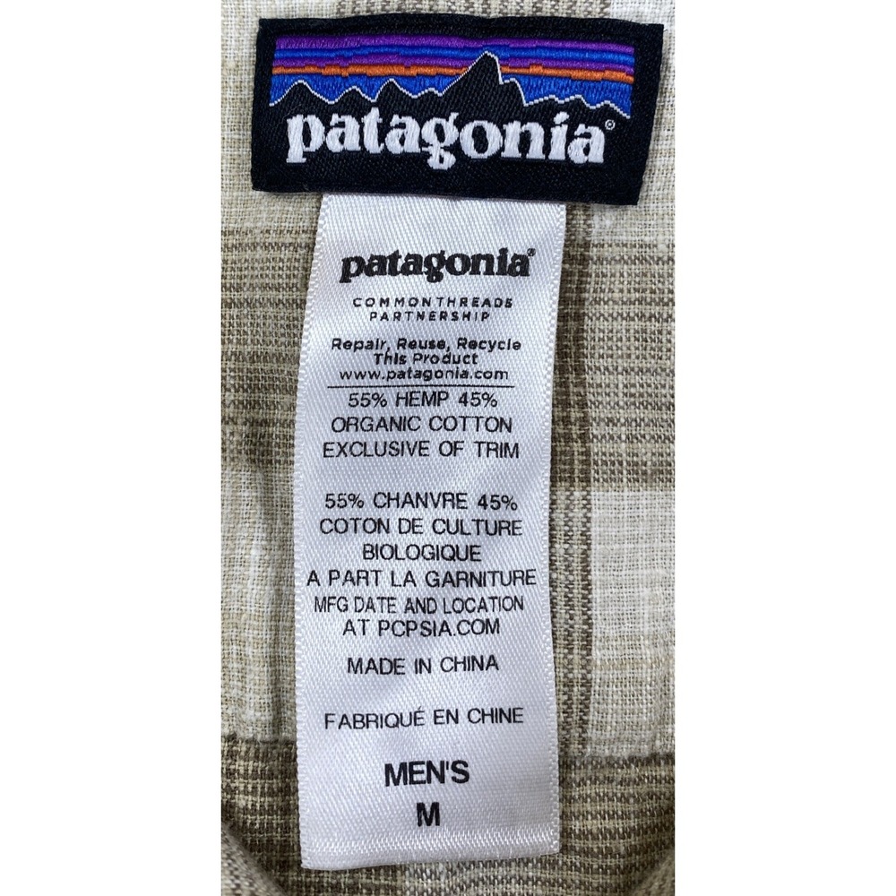 Patagonia Men's Medium Migration Hemp Shirt Button Up Short Sleeve Cotton Hemp - Picture 5 of 6